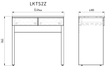 Toaletní stolek s dvěma zásuvkami (v. 76,5cm)