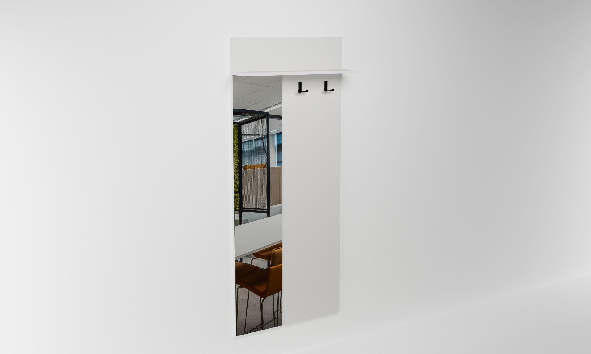 Věšák na zeď se zrcadlem š. 80 cm