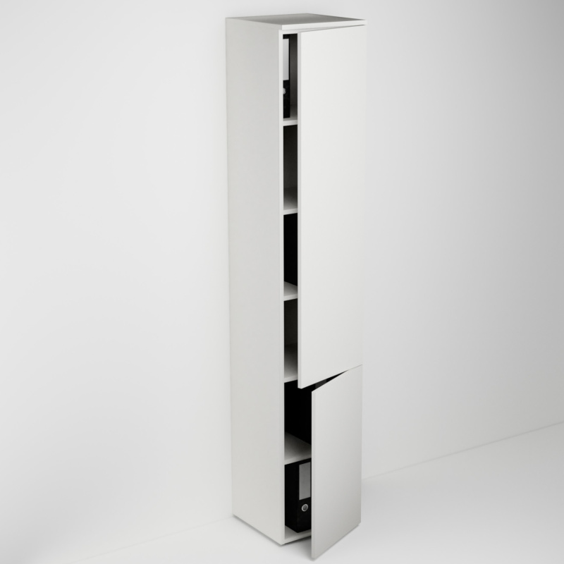 Kancelářská skříňka š. 40 cm v. 214 cm se dvěma dvířky